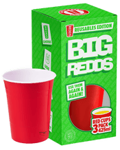  Redds Reusable Cups 425ml 3<br>Pack  425EA Take your celebration to the next level with our iconic and earth and party friendly Red 425ml Cups. Our famous red cups are reusable, dishwasher safe and 100 percent recyclable so you choose, use, wash and repeat as many times as you like.
