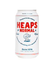  Heaps Normal Quiet Xpa Cans<br>375ml  375ML A full-flavoured XPA without the downsides. The Heaps Normal Quiet XPA tastes like a delicious, refreshing beer. Tropical and citrus aroma with a lingering and unmistakably beery finish. Unfiltered, with balanced bitterness and a subtle malt sweetness.
