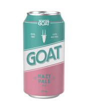  Mountain Goat Hazy Pale Ale<br>Can 375ml  375ML Hazy Pale Ale is a showcase for the Galaxy and Azacca hop varieties bringing a tropical fruit aroma and distinctive hop haze in the finished beer. The beer is light bodied and very drinkable, with a refreshing finish.