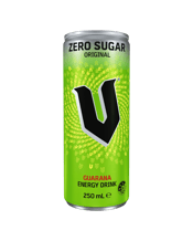 V Energy Zero Sugar Original<br>Cans 250ml 250ML More good energy than penguins on pogo sticks with the fruity taste of V Zero Sugar Original. Known by its friends as 'the silver can'.