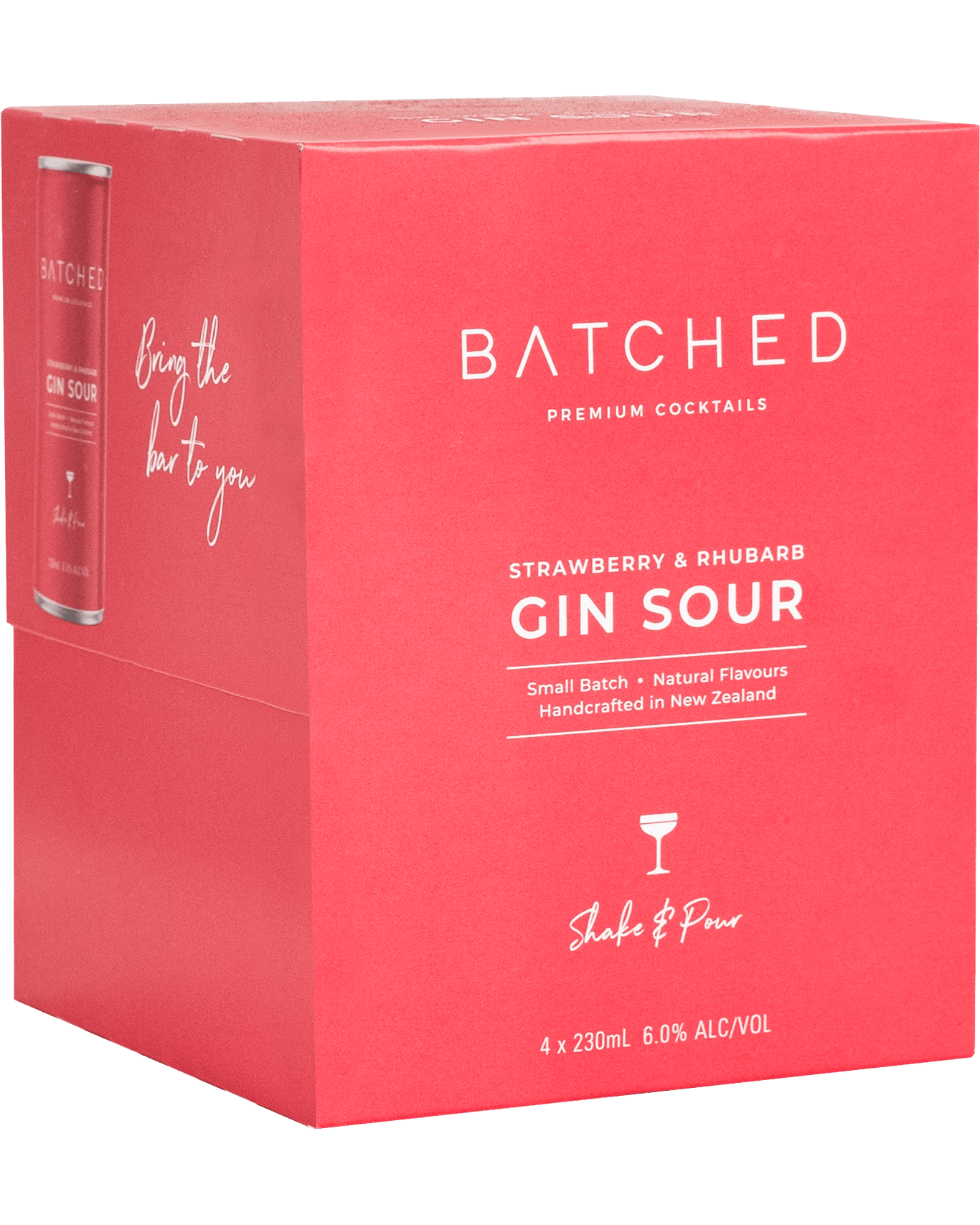 Buy Batched Cocktails Strawberry & Rhubarb Gin Sour Can 230ml Online