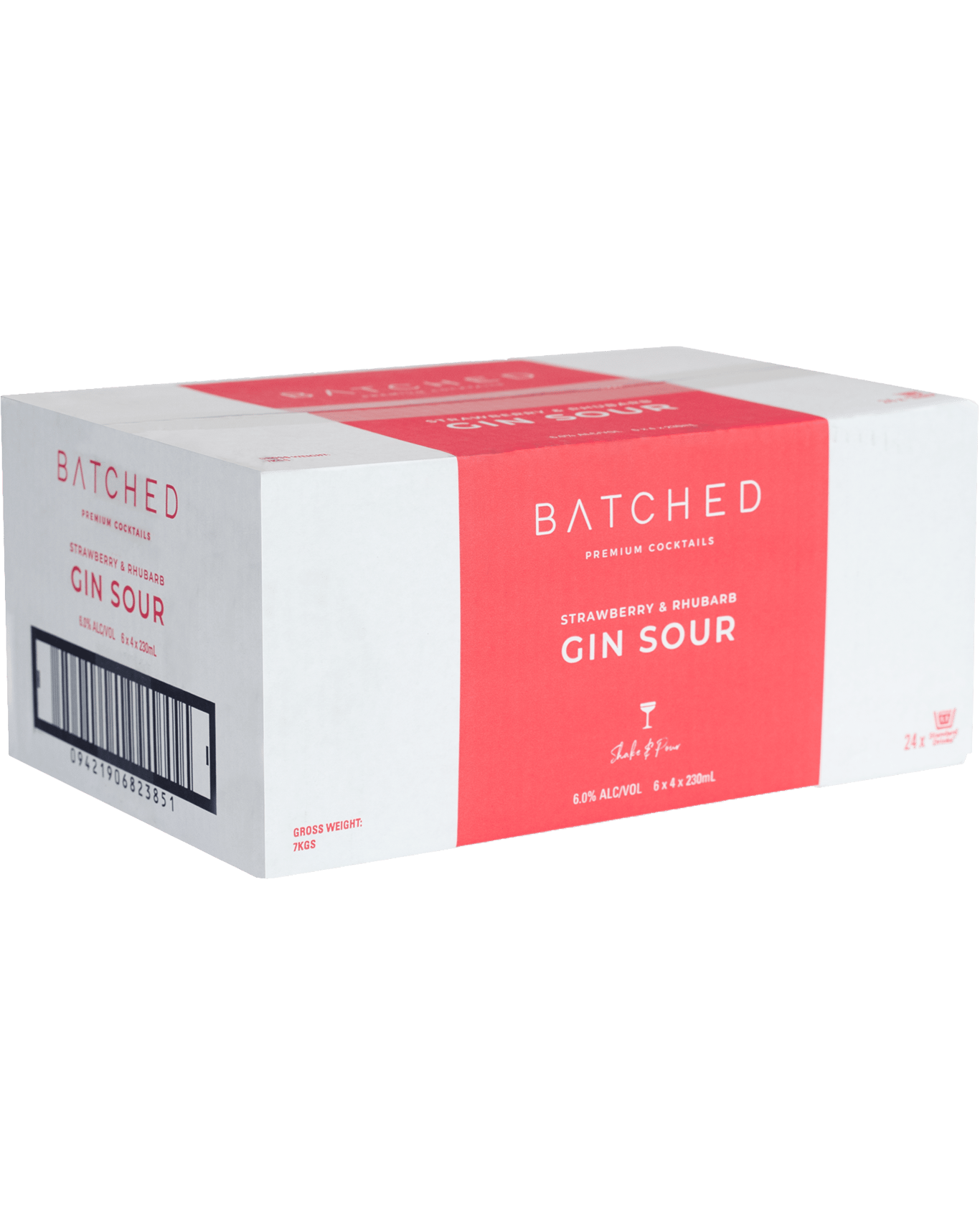 Buy Batched Cocktails Strawberry & Rhubarb Gin Sour Can 230ml Online