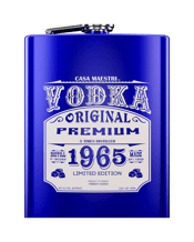  1965 Reserva Flask Vodka<br>200ml  200ML Drink high quality spirits in a reusable stainless steel hip flask, easily fits in your coat jacket, back pocket or purse! This delicious version is our French Wheat Vodka!<br><br />Odorless on the nose, silk and smooth wheat vodka, round and long on the finish.