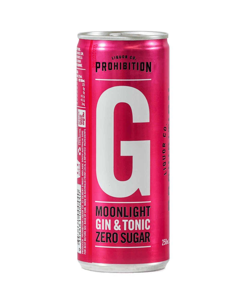 Buy Prohibition Liquor Co. Pink Gin & Tonic Zero Sugar Can 250ml Online