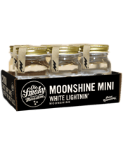  Ole Smoky White Lightnin'<br>Minis 50ml  50ML Ole Smoky just got cuter, these limited edition mini mason jars are just like the original but smaller. Made from 100% grain neutral spirits that have been distilled six times for premium smoothness.