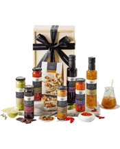  Random Harvest Gourmet<br>Selection Hamper   A beautiful selection of our finest gourmet products, elegantly presented in our keepsake&nbsp; hamper box. This beautiful Australian made gourmet hamper is the perfect gift for foodies for any occasion. Featuring a selection of artisan goodies, all beautifully presented in our elegant gift box. Our entire range is 100% Australian made. This Gourmet Selection gift hamper includes: Caramelised Balsamic 250ml Spicy Chilli & Mango Dressing 250ml Rich Chocolate Sauce 140ml Fireball Chilli Mustard 150g Ro