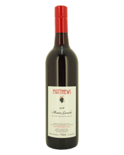 Matthews Mataro Grenache<br>2014  750ML Aged for two years prior to bottling. A little French and American oak. Not filtered. This is a wine for those whoprefer their reds on the lighter side, similar to Grenache in many ways. While it has more body than a rose' itissomewhat crisp and dry. Best served slightly chilled.