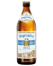  Bayreuther Helles 500ml  500ML The Bayreuther Brauhaus has a tradition of 150 years in brewing Bavarian specialties the artisian and honest way. The Bayreuth brewery turns the original Bavarian way of life into a real treat with genuine and honest beers that are brewed with passion and a lot of love. The Bayreuther Hell is a typical Bavarian Helle, as it is at home in the beer gardens - tasty and mild, fresh and spicy.