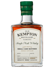 Old Kempton Distillery Small<br>Cask Matured... 500ML Old Kempton Distillery's Small Cask Matured Single Malt Whisky Ex Pinot Cask is hand crafted on a magnificent heritage-listed property in Kempton, Tasmania, first gazetted to sell spirits in 1836. Weary travellers would stop at the coaching inn overnight on their ride between northern and southern Tasmania and the local innkeeper would revive them with a good dram. Today, the tradition continues with Tasmanian barley double distilled through our copper pot stills and patiently matured in small o