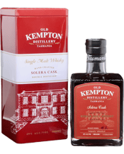  Old Kempton Distillery<br>Single Malt Whisky... 500ML Tasmania's first Solera Single Malt Whisky is a unique expression from Old Kempton Distillery.<br>Whisky is placed into the 500L tun and aged for 6 to 9 months, half the contents is then removed, bottled and released. As time goes on the whisky becomes more complex, unique and flavour filled. Each batch is slightly different as the whisky spends more time in the gorgeous Port barrel.
