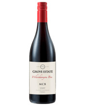  Grove Estate Mcb  750mL The MCB is a blend of Merlot, Cabernet and Barbera. The rich spicy Cabernet frrom our vineyards in the Hilltops is smoothed down with the Merlot and then a small percentage of Barbera is added to give the wine some fruit sweetness. This is Grove Estate's popular quafing wine. Geat value and great wine.