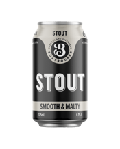  Boatrocker Stout Cans 375ml  375ML Our stout uses only the finest English malt and hops to give you a deliciously balanced and hearty ale. A fine ale good for any time of year but ever so satisfying when dark and cold outside. Best consumed at about 8°C.