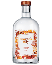  Brogan's Way Evening Light<br>Gin 700ml  700mL Unique botanicals such as fresh mangos, fresh raspberries, and organic white grapefruit juice form a fruity and unconventional backbone, complemented with sweet piney juniper and warm cassia. refreshing strawberry gum and river mint shine through. Tasting Note: Lighter and more delicate in flavour, not alcoholic strength. With a gentle piney juniper and dry coriander seed base lifted up by fresh Australian mangos, raspberries, and white grapefruit juice to create a lively character. Highlighted