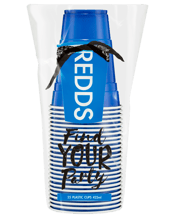  Redds Blue Cups 300 Cups<br>425ml  425ML Meet BluPac, the iconic 425mL party cup which pays homage to American hip-hop and college life. BluPac suits any setting or soiree-much like his red counterpart. These colours are a rivalry for the ages, fit for battling it out at events.<br>In the ReedsHall of Fame, Notorious R.E.D. is his greatest rival, while Lil Shotty has crept onto his turf.<br>Our cups are 100% recyclable and BPA free.