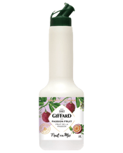  Giffard Fruit For Mix<br>Passionfruit (puree)... 1L Fruit For Mix.<br>When you need a fruit puree, use the best. With more fruit than other purees on the market, Giffard Passionfruit Fruit For Mix (1L) is the best option for adding real fruit to cocktails, smoothies, shakes, desserts and more.<br>Appearance: bright saffron yellow.<br>Aroma:&nbsp;freshly-opened passionfruit. Bright and tart, with an easily recognisable scent.<br>Taste:&nbsp;sweet and sour, with zingy acidity and a rich, sweet&nbsp;taste.<br>Vegan, Gluten free, non-GMO, no&nbsp;pre