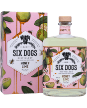  Six Dogs Honey And Lime Gin<br>750ml  750ML Six Dogs Honey Lime Gin is the inevitable result of a sustainability project that began when a conservation Bee company, Bee Smiths, approached Six Dogs Distillery to relocate rescued bees to the farm where our distillery is situated.<br>The farm proved to be the ideal location for the bees. Experimentation with the honey produced by these bees resulted in an irresistible gin that combines the zestiness of farm-grown limes with the contrasting subtle sweetness of the honey, and the finest botani
