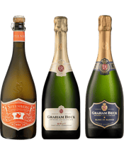  Graham Beck & Steenberg Trio<br>Pack Steenberg... 750ML STEENBERG SPARKLING SAUVIGNON BLANC 750ML<br />Fresh, fruity and floral with a dazzling mousse created by a short fermentation period in the bottle.<br />This Sparkling Sauvignon Blanc is made to be fun, fruity and fresh. The nose is full and intense with aromas of granadilla, summer melons and a hint of lime. The palate is light and smooth yet with a zippy acidity to lift the tropical flavours of pineapple, pear and guava. A fresh brightness rounds off a delicious and refreshing sparkling wine,