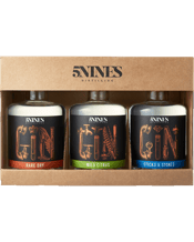  5nines Distilling Gin Gift<br>Pack Rare Dry,... 200ML A beautifully gift boxed set of our original three gins. Rare Dry, Sticks &amp; Stones and Wild Citrus.<br />This box is a celebration of our primary gin range. An ideal way to be a little self indulgent and try all of our original gin range.&nbsp;<br />This pack contains 3 x 200ml bottles.