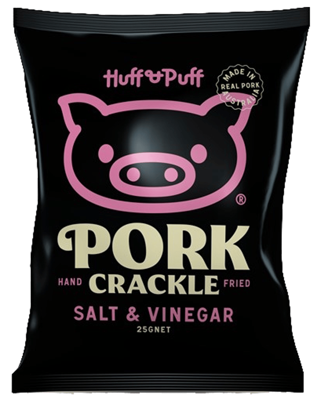 Huff Puff Salt Vinegar Flavoured Pork Crackle 10X25G Boozy