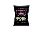 Huff & Puff Salt & Vinegar<br>Pork Crackle... 36 x 25gr Prepare to wolf down the crispiest, crunchiest pork crackle you’ve ever laid hooves on. Huff & Puff pork crackle is hand fried right here in Australia from real Australian pork rind. Seasoned with sensational spices and sealed fresh!&nbsp; Huff & Puff Pork Crackle is so hot to trot, it’ll have you huffing and puffing all the way home. Available in 10x25gr and 36x25gr cartons in 4 flavours - 0riginal Roast, Salt & Vinegar, Sweet & Sour and BBQ and 2 mixes - Crackle & Toasted Corn and Crackle & Wasabi