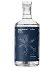  Underground Spirits Vodka<br>700ml  700mL This multi award-winning vodka has been meticulously crafted from locally sourced, high quality, sustainable Australian wheat.&nbsp;Distillation sets up the spirit for carbon filtration, then we commence our cryofiltration process. Extreme low temperatures combined with nano materials enable extraction of impurities never before imaginable. The result is a premium vodka of unsurpassed purity and clarity. The taste is complex and delicate, with delectable creaminess and a sweet body. The vodka is silk