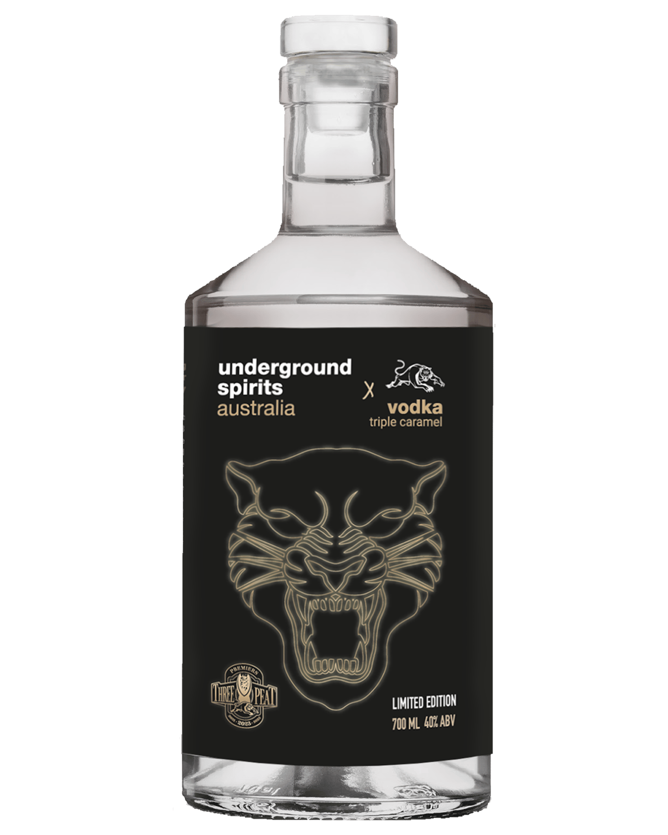 Buy Underground Spirits Penrith Panthers Three Peat Caramel Vodka 700ml ...