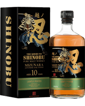  Shinobu Lightly Peated Pure<br>Malt&nbsp;10yo 700ml  700ML Shinobu Lightly Peated Pure Malt whisky Nas and 10 Years are the first peated whisky to be released by Shinobu distillery. Peated whisky was sourced from selected distilleries from mainly highland and speyside regions and carefully blended by the master blender Mr. Usami Ken and finished in Mizunara wood for more than 6 months.<br><br />The Shinobu Distillery in collaboration with Niigata Beer Distillery is located in the Japanese seaside region of Niigata on the country’s western coast. The are