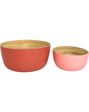 Buy Porter Green Biodegradable Bamboo Bowls Terra + Peach Set, 25cm X ...