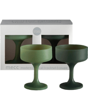  Porter Green Sage + Olive -<br>Mecc - Silicone...  Discover the famous mecc unbreakable cocktail glasses by Porter Green, the world leaders in silicone drinkware. Made from fda approved food grade silicone, lightweight, portable, and commercial dishwasher safe, mecc are the perfect coupe cocktail glass for indoor or outdoor events and entertaining. These durable cocktail glasses are also safe for use from -20 to plus 110°C (minus 4 to plus 230°F) - ideal for family fun! Designed for picnics, beach days, poolside, camping, boating, concerts, fest