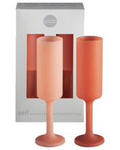  Porter Green Terra + Peach -<br>Seff - Silicone...  Discover the famous seff unbreakable champagne flutes by Porter Green, the world leaders in silicone drinkware. Made from fda approved food grade silicone, lightweight, portable, and commercial dishwasher safe, seff are the perfect champagne flute glasses for indoor,outdoor events and entertaining. These durable champagne flutes are also safe for use from minus 20 to plus 110°C (minus 4 to plus 230°F) - ideal for family fun! Designed for picnics, beach days, poolside, camping, boating, concerts,