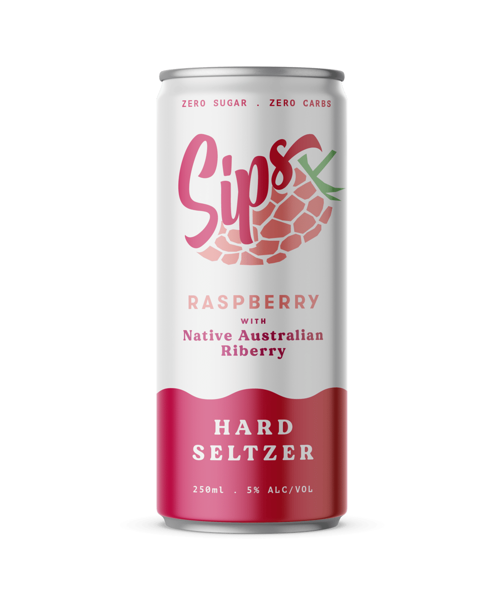 Sips Raspberry Vodka Sparkling Water Hard Seltzer Cans 250mL Boozy