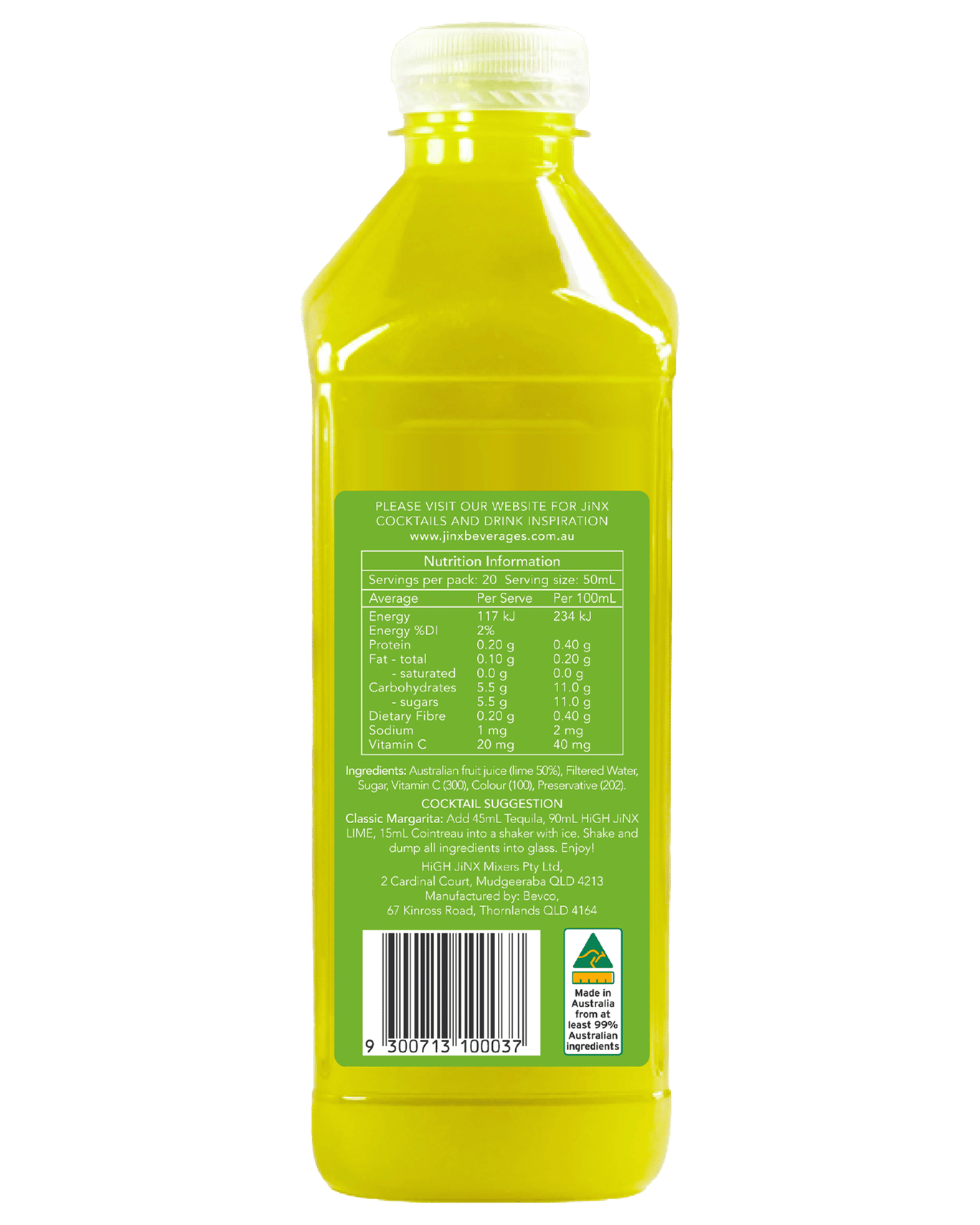 Buy High Jinx Mixers Lime Cocktail Mix 1l Online (Lowest Price