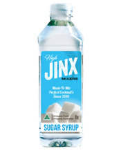  High Jinx Mixers Sugar Syrup<br>Cocktail Mix 1l  1L HiGH JiNX Sugar Syrup takes pride in using only the highest quality Australian Sugar with purified and filtered Queensland spring water. HiGH JiNX Sugar Syrup is perfectly balanced with the sweetness and velvety taste making it a superb staple in all cocktails.<br>Create that perfect classic or amazing modern day cocktail, drink every time by simply adding HiGH JiNX Sugar Syrup to sweeten the sour.<br>HiGH JiNX Sugar Syrup has an 18 month shelf life unopened, unrefrigerated. Not required to refr