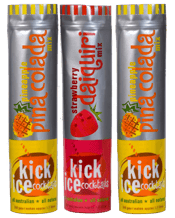  Kick Ice Cocktails Party<br>Pack - 2 Pineapple... 1.7L Frozen Kick Ice Cocktails made easy - no chopping, no mess. Simply add water alcohol, then stir, freeze & squeeze! Real fruit, no preservatives, no artificial flavours or colours 350mL of alcohol is added and each bag makes 1.7 litres. Suggested Alcohol - White Rum, Tequila or Vodka.