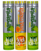  Kick Ice Cocktails Pack - 2<br>Pineapple... 1.7L Frozen Kick Ice Cocktails made easy - no chopping, no mess.<br />Simply add water and alcohol, then stir, freeze & squeeze!<br />Real fruit, no preservatives, no artificial flavours or colours<br />350mL of alcohol is added and each bag makes 1.7 litres<br />Suggested Alcohol - White Rum, Tequila or Vodka.