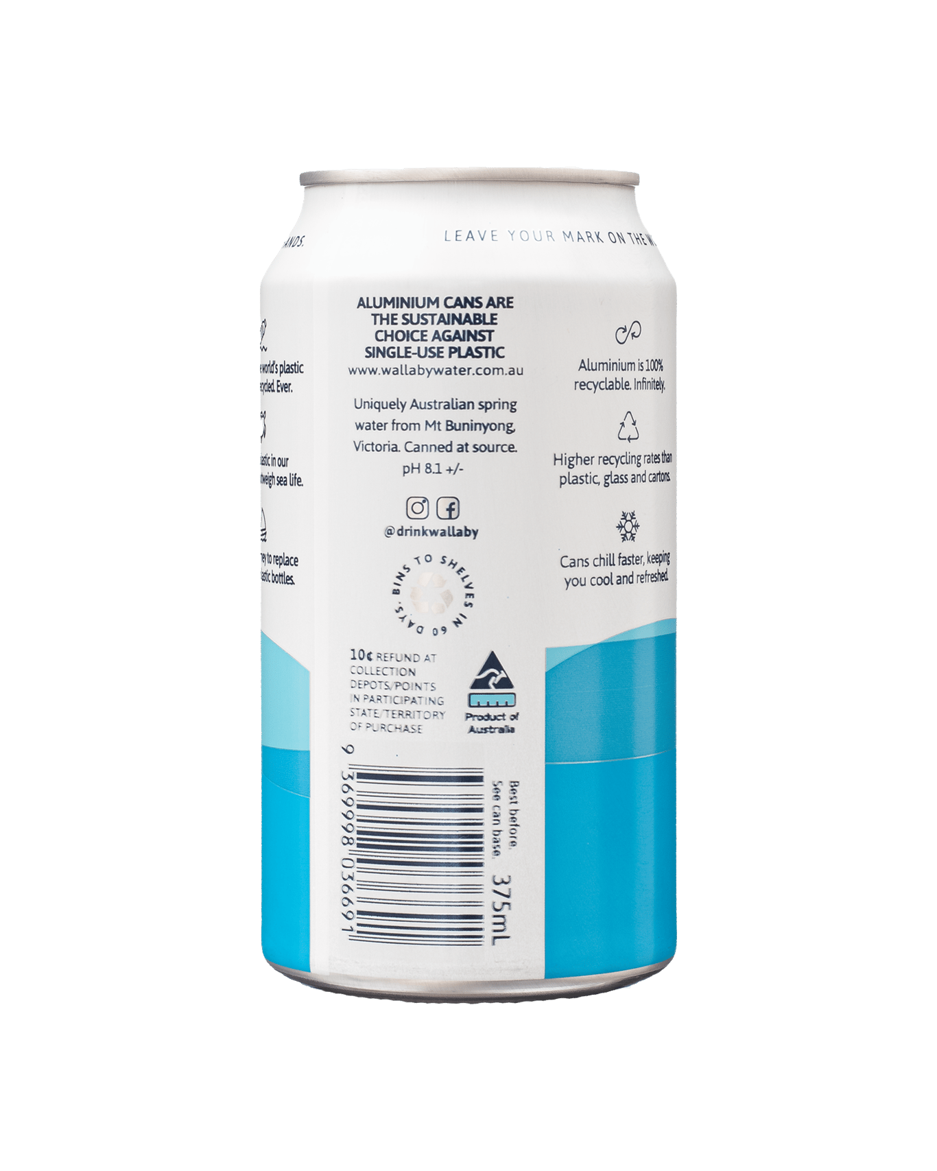 Buy Wallaby Water Premium Canned Water Still Cans 375ml Online