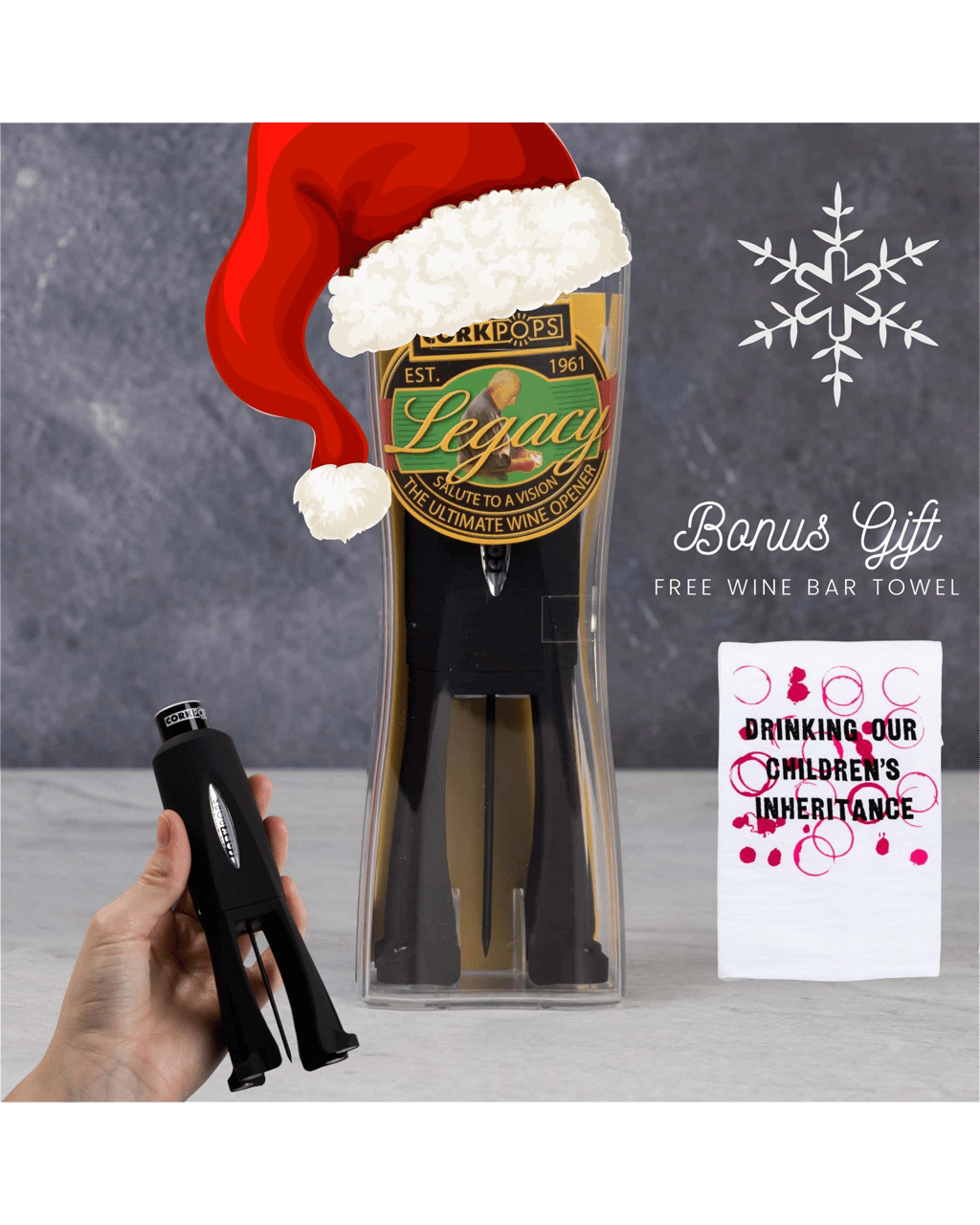 Corkpops Corkpops Legacy And Free Wine Bar Towel Boozy