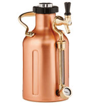 Growlerwerks Ukeg 64 Copper 1893ML Our uKeg 64 pressurized growler available in a bright copper finish for a true, old-fashioned brewery look. The uKeg 64 is a mini keg in the size of a half-gallon growler, keeps beer cold, fresh and carbonated for two weeks. On the go or at home. Durable, double-wall vacuum insulated stainless steel. CO2 regulator cap with customizable tap handle and gauge. Includes two 8 gram CO2 cartridges.<br /><br />Capacity: 64 oz (1893 ml) = 4-5 beers<br />Dimensions: 5.2in x 8.1in x 10.9in (133mm x 2