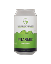  Lord Howe Island Brewing Co.<br>Phasmid Pale Ale... 375ML The Phasmid Pale Ale is American inspired and a nod to whaling ancestor, Nathan Thompson, who settled on Lord Howe in 1853. This bold flavoured APA provides an aroma of citrus and pine with hints of Lord Howe Island in every brew.<br>The Lord Howe Island Phasmid (Dryococelus australis) The Lord Howe Island stick insect was thought to be extinct by the 1930's, only to be rediscovered in 2001. Regarded as the "the rarest insect in the world", with only 24 individuals living on Ball's Pyramid, this