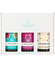  Wolf Lane Distillery The<br>Wolf Pack 200ml  200ML The ideal gift for any spirit lover or a great way for you to explore three of our award-winning spirits.<br />Included:<br />1 x Tropical Gin 200ml / 42.5%<br />The one that started us on our gin journey, Wolf Lane Tropical Gin brings together thirteen botanicals that are both steeped and vapour-infused to create a taste of the tropics. A well-balanced, citrus-forward summer<br />1 x Barista Coffee Liqueur200ml / 22%<br />The Barista Coffee Liqueur delivers a full coffee kick!If you want to mak