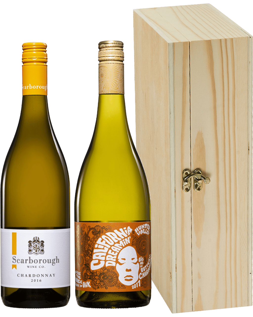 Chardonnay Double Wooden Gift Pack Boozy