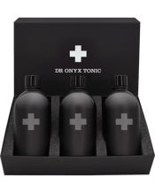  Dr Onyx Tonic Margarita<br>Black Label Pack  200ML Gift Box Set Includes:<br />Three 200ml hand-crafted Margarita cocktails in engraved matte black bottles.<br />Premium matte black gift box with silver foil accents.<br />Soft felt drawstring pouch with heat-stamped detailing.<br />Description<br />Discover the allure of our set of 3x 200ml hand-crafted Margarita, a refreshing ode to classic mixology with a contemporary twist. Dive into a vibrant bouquet of flavours, starting with the sharp zest of sun-kissed limes complemented by a subtle under