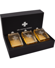  Dr Onyx Tonic 'the Glens'<br>Deluxe Single Malt... 100ML 'The Glens’ Deluxe Single Malt Christmas Special Gift Box Set<br>1x Glenfiddich 12 Year Old Single Malt Scotch Whisky<br>1x The Glenlivet 12 Year Old Single Malt Scotch Whisky<br>1x Glenmorangie Original 10 Year Old Single Malt Scotch Whisky<br>Silver foil presentation gift box<br>Black felt embossed presentation pouch<br>Presenting 'The Glen' Gift Box Set by Dr. Onyx Tonic—an exquisite collection of three world-renowned single malt Scotch whiskies, carefully curated for discerning whisky lovers