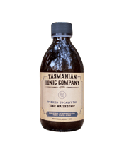  Tasmanian Tonic Company<br>Smoked Eucalyptus... 300ML Our tonic waters syrups are designed to complement fine spirits. They’re very low in sugar with delicately balanced singular botanicals to complement without overwhelming. Fine spirits deserve a fine tonic.<br />Smoked Eucalyptus will complement bold spirits; if you are enjoying a robust spirit (Navy Strength gin, vodka, rum, tequila, mezcal), this Smoked Tasmanian Bluegum Tonic is for you.<br />Mixed at a 1:10 ratio with soda water, this 300 mL bottle will provide 30 serves of tonic water.<br /
