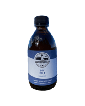  Southern Ocean Soda Dry Cola<br>Syrup 300ml  300ML South of Australia’s island State of Tasmania lies the Southern Ocean. The extremities of wild beauty abound, sometimes lapping and other times pounding at the shores of this remarkable island. From that natural glory comes Southern Ocean Soda; natural ingredients, unique native flavours and ultra-low in sugar.<br />Simply mix with soda water (bottleSodaStream) at a 1:10 ratio.<br />Our Dry Cola echoes the clarity of the Southern Ocean delivering full flavour with low sugar and natural ingredien