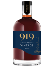  919 Limited Release<br>Riverland Vintage... 500ML 919 Vintage fortified is blended only in the best years, producing a wine for immediate enjoyment or long-term aging. Pair with pepper-crusted roast beef or decadent chocolate desserts. Older wine may require decanting to remove sediment.