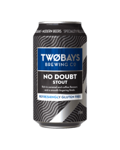 Two Bays Brewery Co. Gluten<br>Free No Doubt... 375mL Indies 2021 Gold medal-winner No Doubt Stout features chocolate and almond aromas, rich coffee and caramel flavours, with a smooth, lingering finish. Perfect cooler-climate drinking for consumers avoiding gluten.