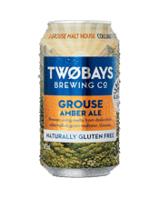 Two Bays Brewing Co. Gluten<br>Free Grouse Amber... 375ML Grouse by name, grouse by nature - Borne out of a collaboration with Grouse Malt House in Colorado, Grouse Amber Ale is an American style Amber Ale, brewed entirely with Grouse malts.What makes Grouse Malts different? The quality and variety of their malted gluten free grains is second to none on the planet. They are a dedicated gluten free malthouse to ensure no risk of cross contamination from grain to glass. It takes Grouse malts to make grouse beers, and this Amber Ale is another triumph fro
