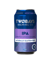  Two Bays Brewing Co. Gluten<br>Free Ipa Cans... 375ML The Two Bays Brewing gluten free beer IPA enjoys hoppy passion fruit aromas, overrun by malt sweetness on the mid-palate and well-balanced, yet with a nicely present bitterness. Galaxy and Mosaic hops deliver bright citrus notes.