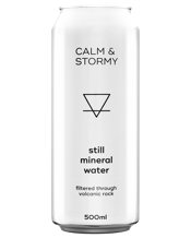  Calm & Stormy Canned Water<br>500ml  500mL MINERAL WATER- filtered through volcanic rock AUSTRALIAN - Sourced from the pristine central highlands of Victoria 100% RECYCLABLE - Aluminium cans are the most recycled packaging product in the world INFINITE RECYCLING - Can be recycled endlessly without compromising any of its quality CANNED WATER - Stays fresh for longer Before the storm, first there is calm. Air at peace. Waters still. A tribute to Victoria’s Central Highlands found in the depths of a dormant volcano. Purified by nature. Inf